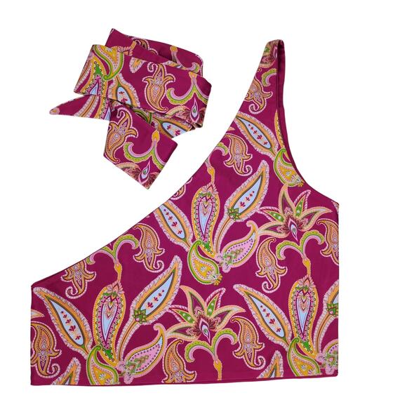 BAIIA Pink Paisley Reversible Shaping Modest Tankini Bakini Top US 8 NWT - Picture 5 of 12